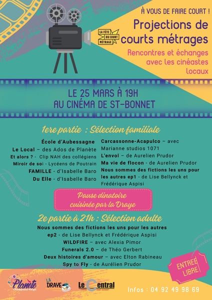 Fête du court métrage 2026, au cinéma de St Bonnet - Fête du court métrage 2026, au cinéma de St Bonnet
