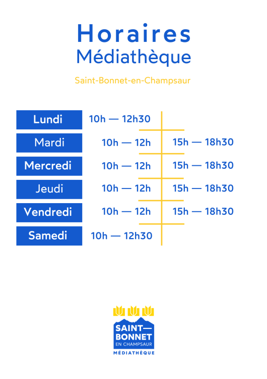 Horaires médiathèque