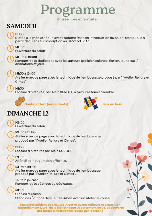 Programme salon du livre 2026