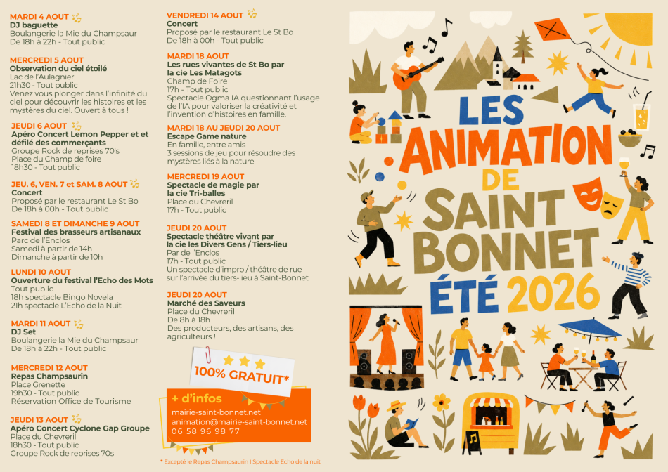 Programme été 2026 saint-bonnet