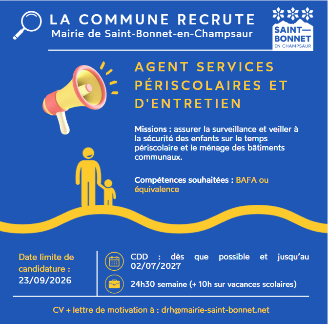 Offre d'emploi : agent école