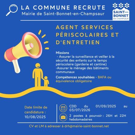 recrutement agent.e services périscolaires
